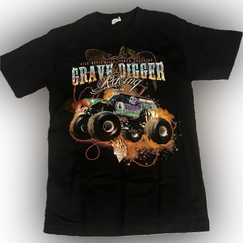 🪦 Grave Digger 🏁 Racing Adult Black T-Shirt (as seen on celebs) Streetwear Tee